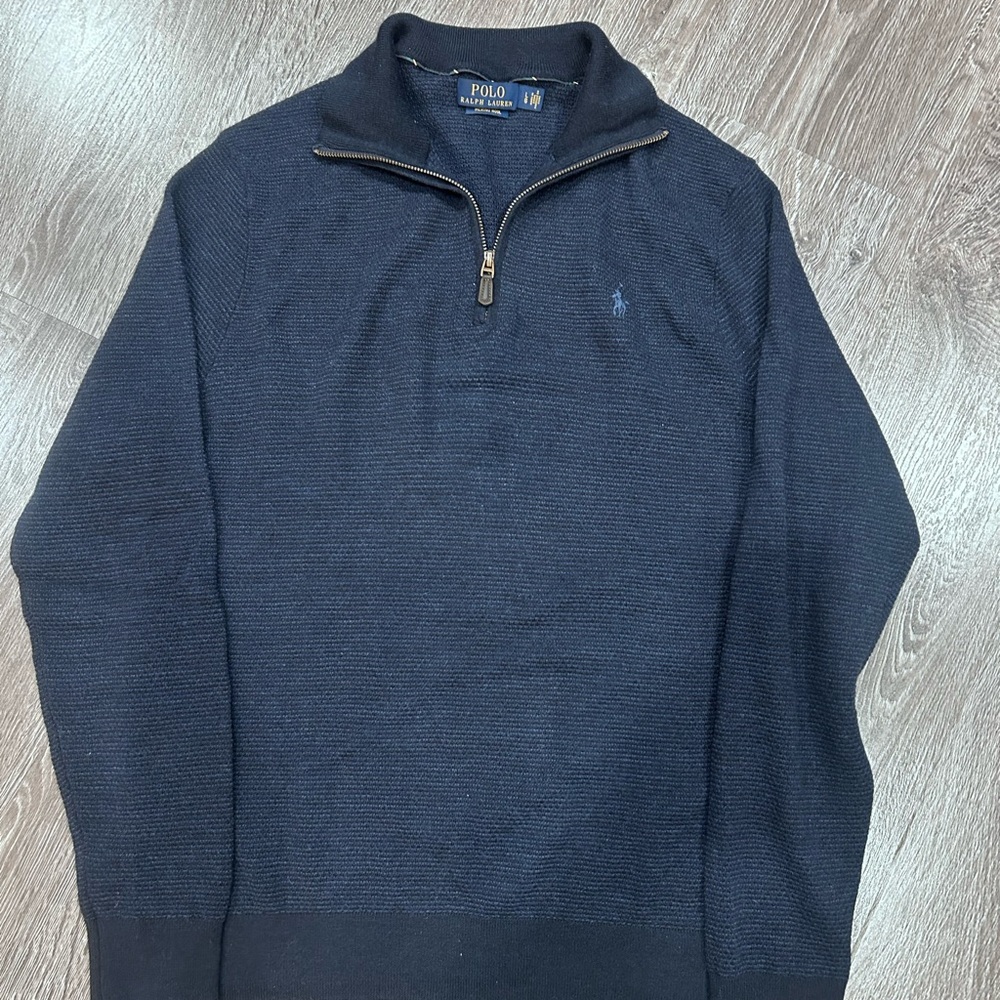 Polo by Ralph Lauren Men's Dark Blue Zip-Up Sweater